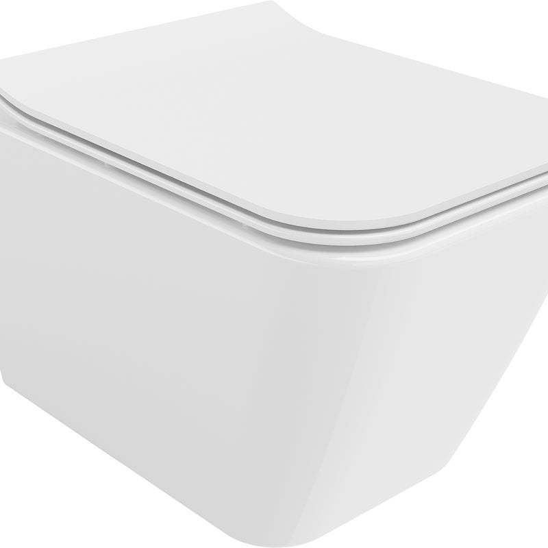Mexen Cube miska wc Rimless z deską wolnoopadającą slim, duroplast, biała połysk - 30924000