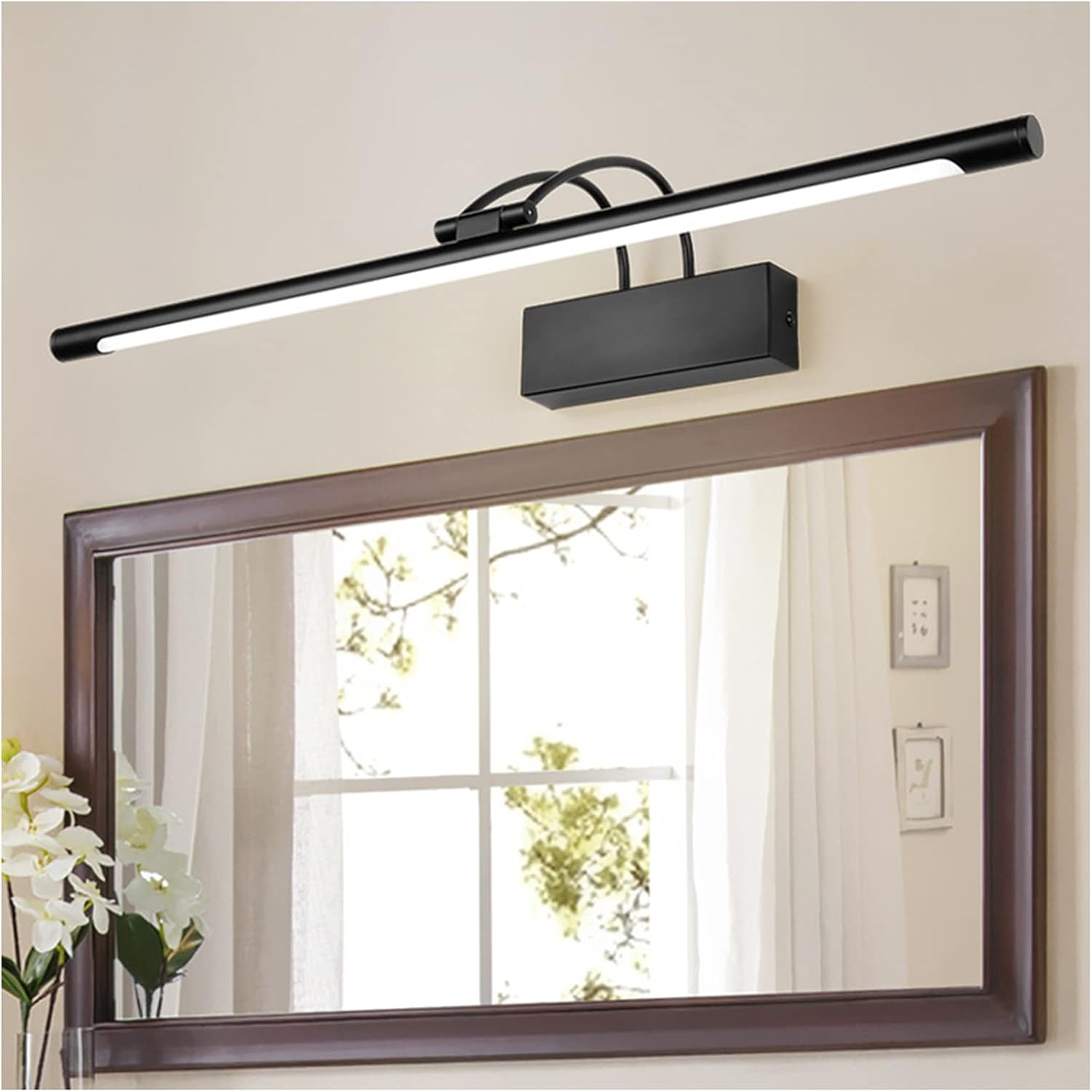 43 cm Lampy lustrzane do łazienki w stylu europejskim, akrylowe, z przodu, do lustra, do łazienki, wodoodporne, do toaletki, do makijażu, z lampą LED,