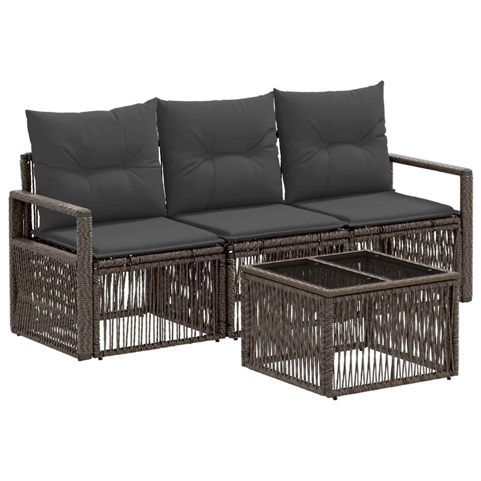 Zestaw Sof na Ogród 4 pcs Szary polirattan vidaXL