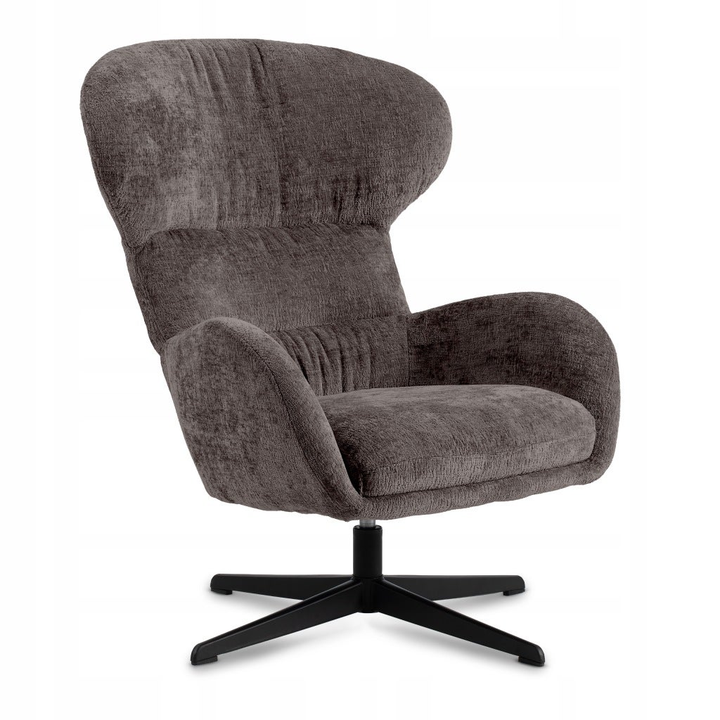 Wypoczynkowy fotel obrotowy miękkie siedzisko salon loft Louis FO104 brąz