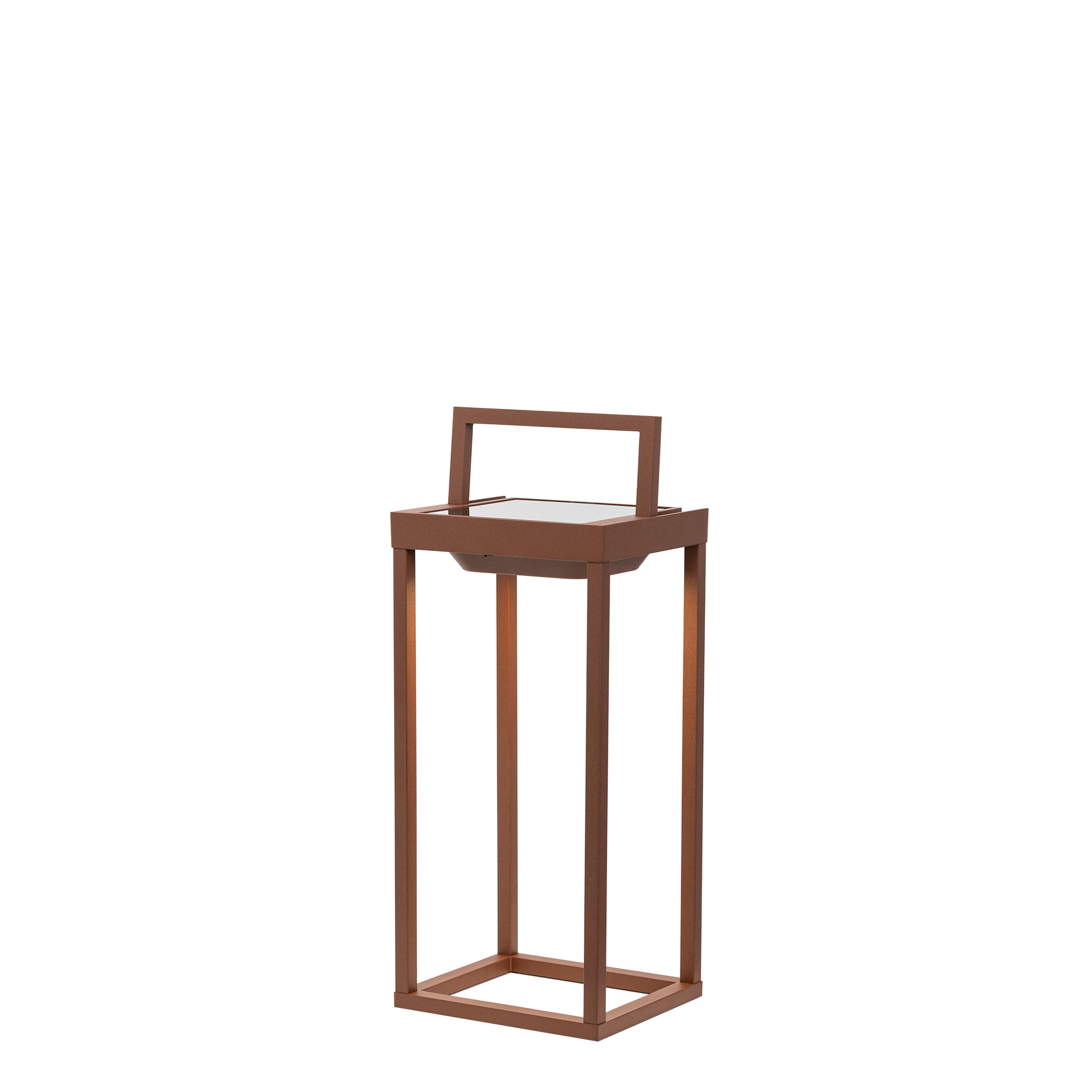 Zafferano - Domowa lampa solarna z 2 diodami LED, 37,3 cm, 2 W, ścienna i stołowa, z baterią i czujnikiem zmierzchu, Corten