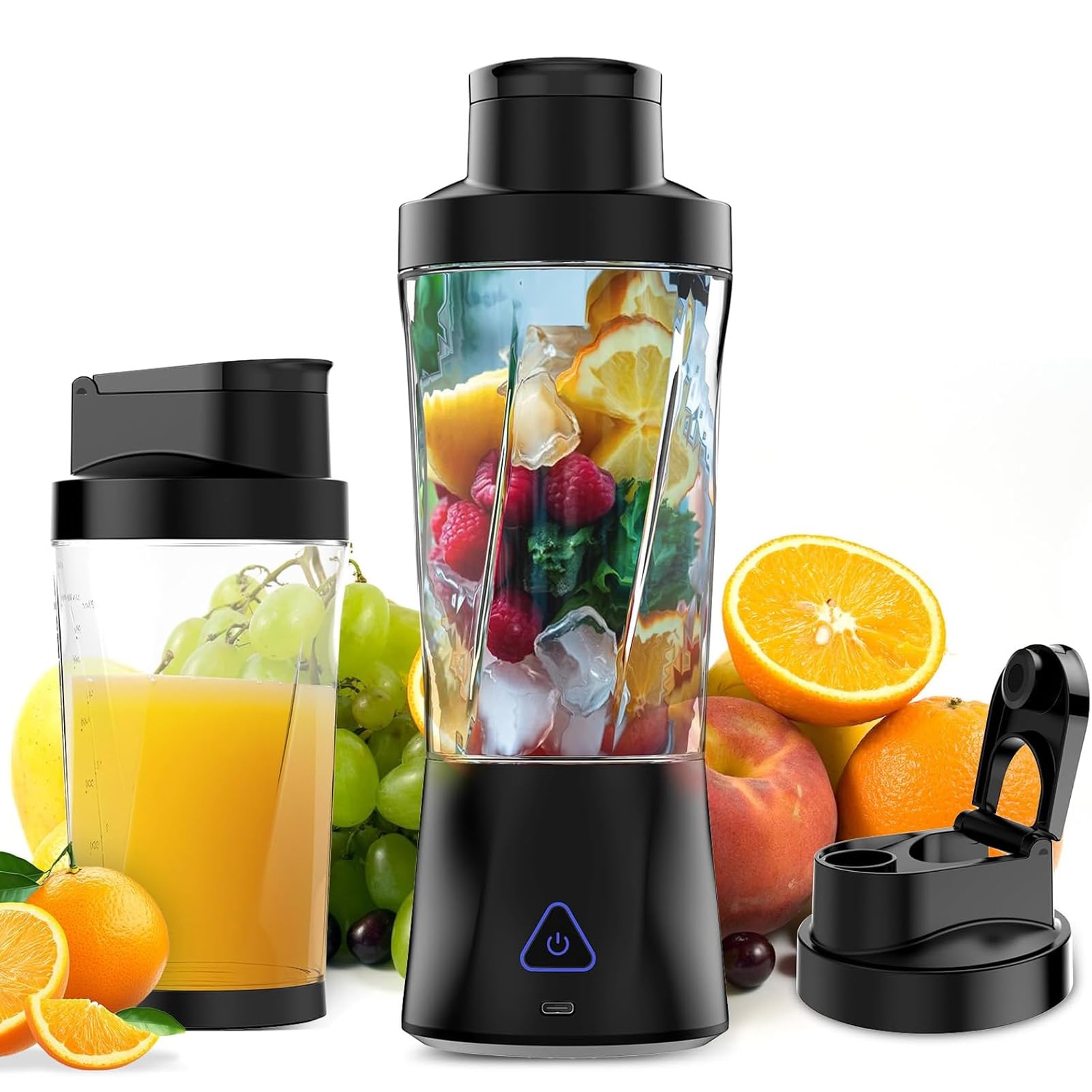 Blender przenośny 360 W – do koktajli i smoothie – 700 ml, samoczyszcząca, przenośna sokowirówka – przezroczysta