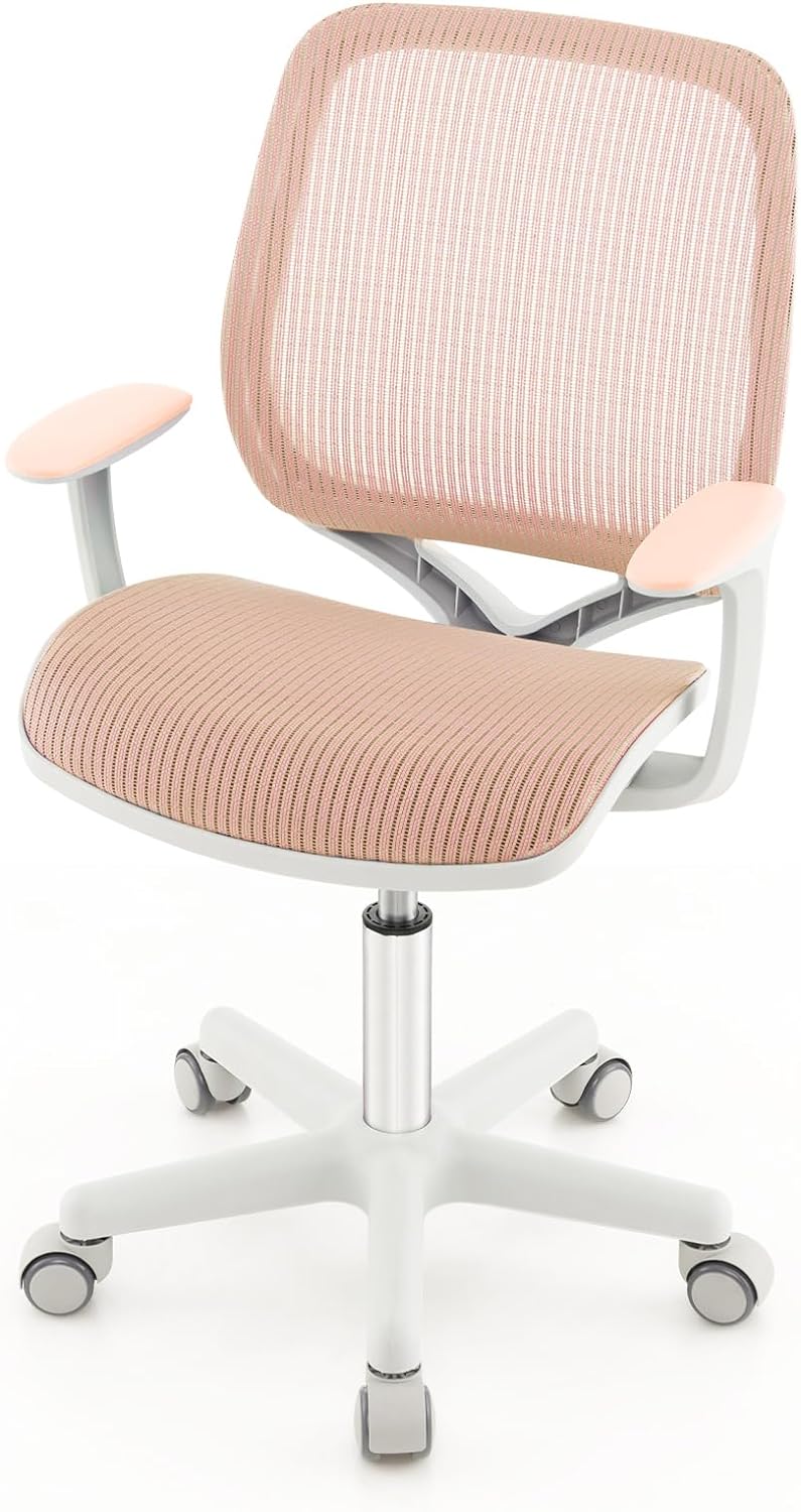 Dziecięce krzesło biurowe, obracane o 360°, wysokość siedziska 43-55 cm, z regulacją wysokości, krzesło młodzieżowe, ergonomiczne z kółkami