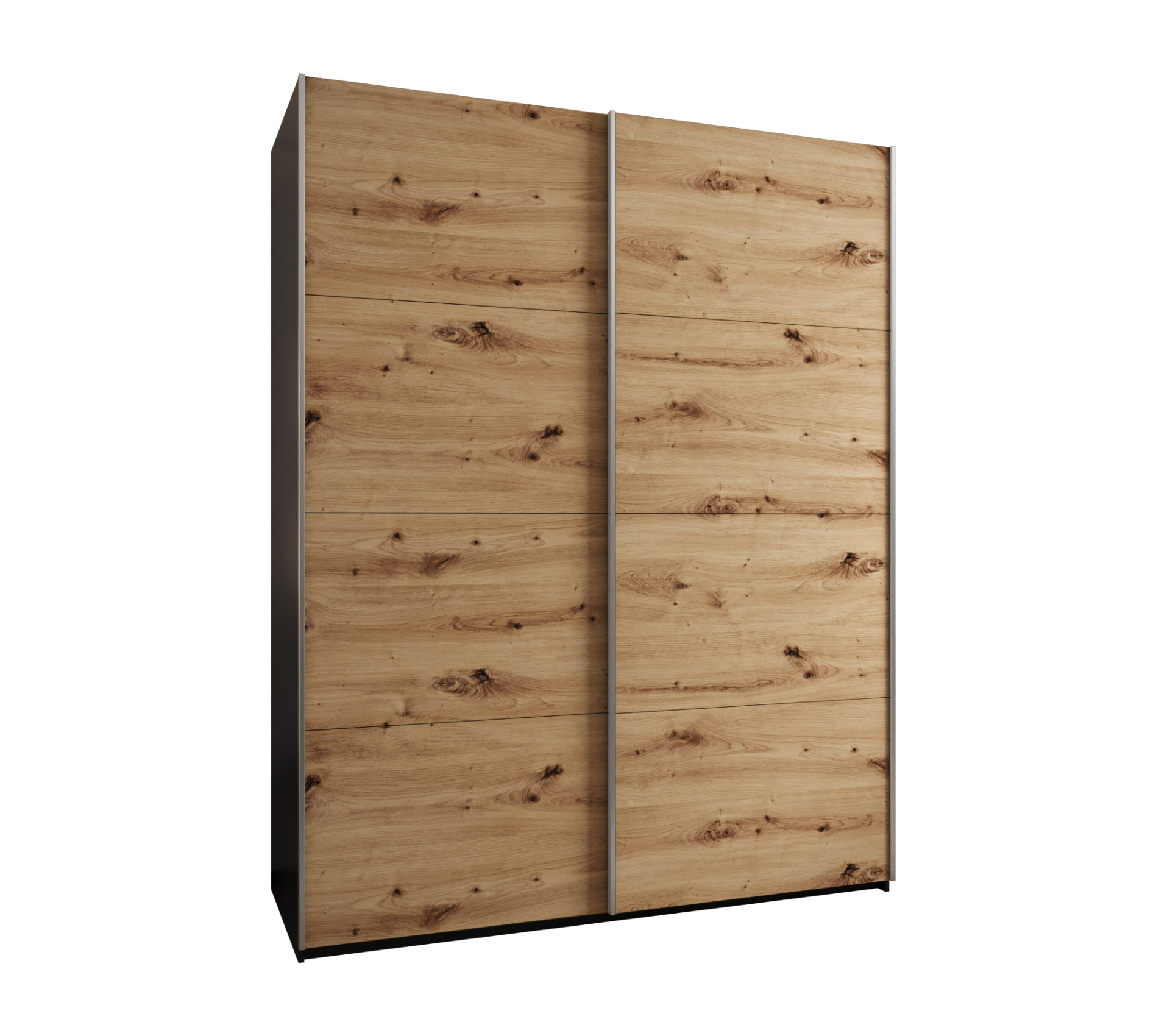 Szafa przesuwna wysoka Lux 1 190 x 64 x 245,5 cm czarny + artisan + u. srebrny - Abiks Meble