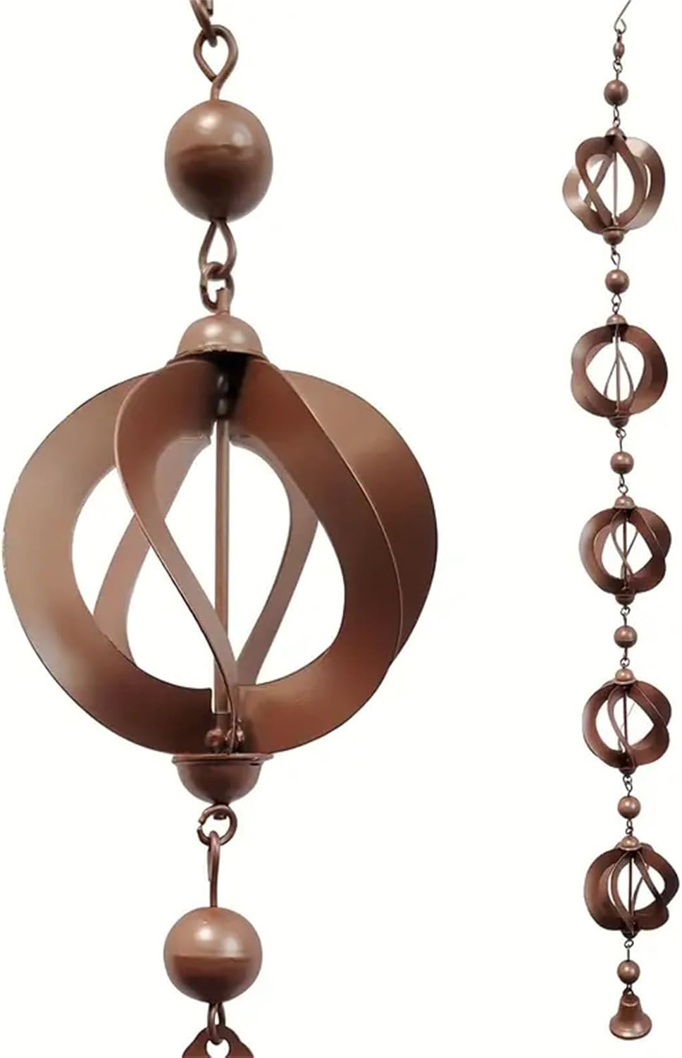 Metalowy łańcuch deszczowy o długości 108 cm do rynny, wiszący dzwonek deszczowy, dekoracja ogrodowa, łapacz deszczu, styl retro