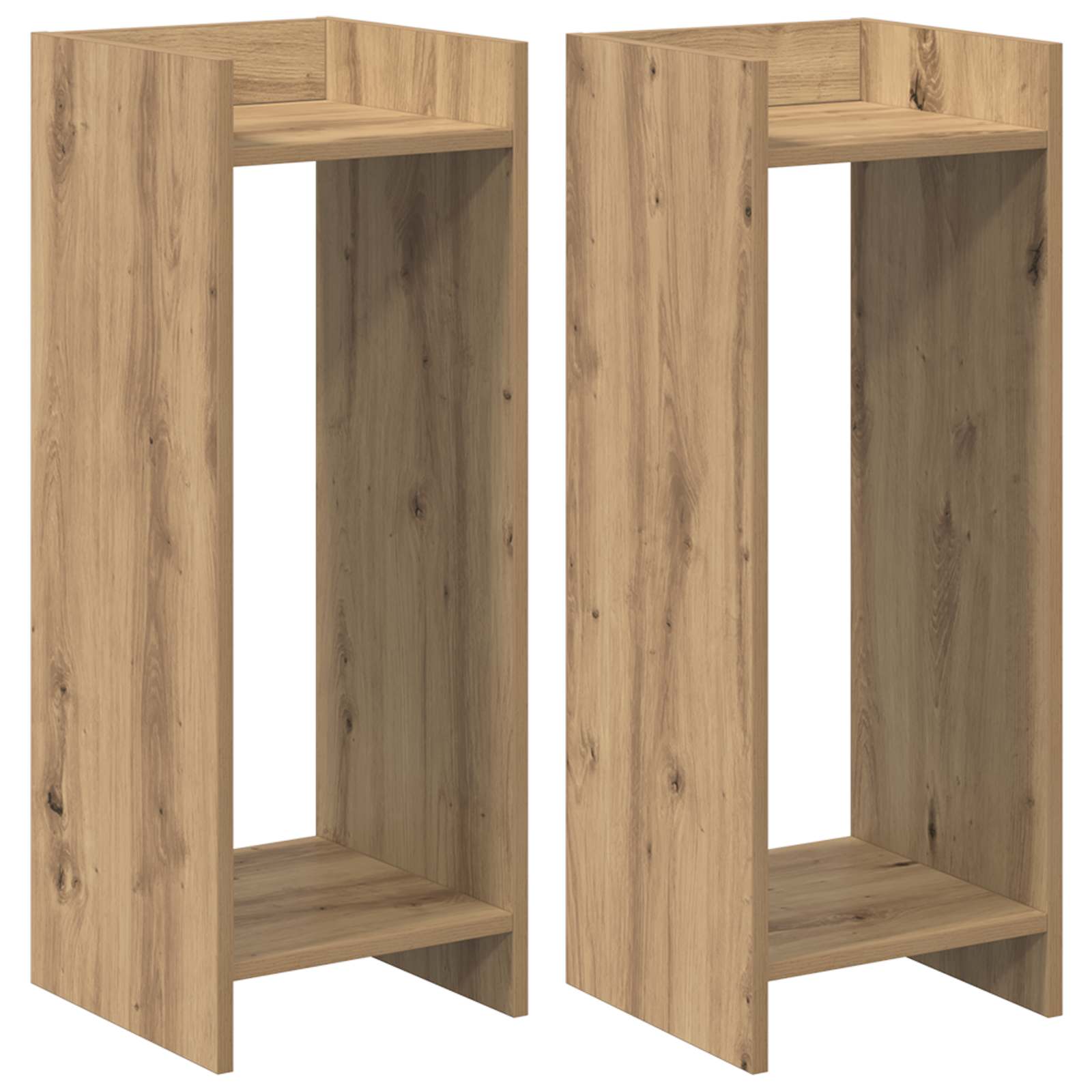 2x Stojak na Rośliny 80 cm Dąb Artisan 30x30x80 cm do Salonu