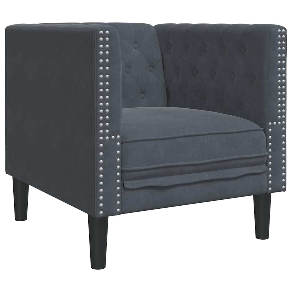 Sofa Ciemnoszary 74,5 x 71 x 70,5 cm Aksamit