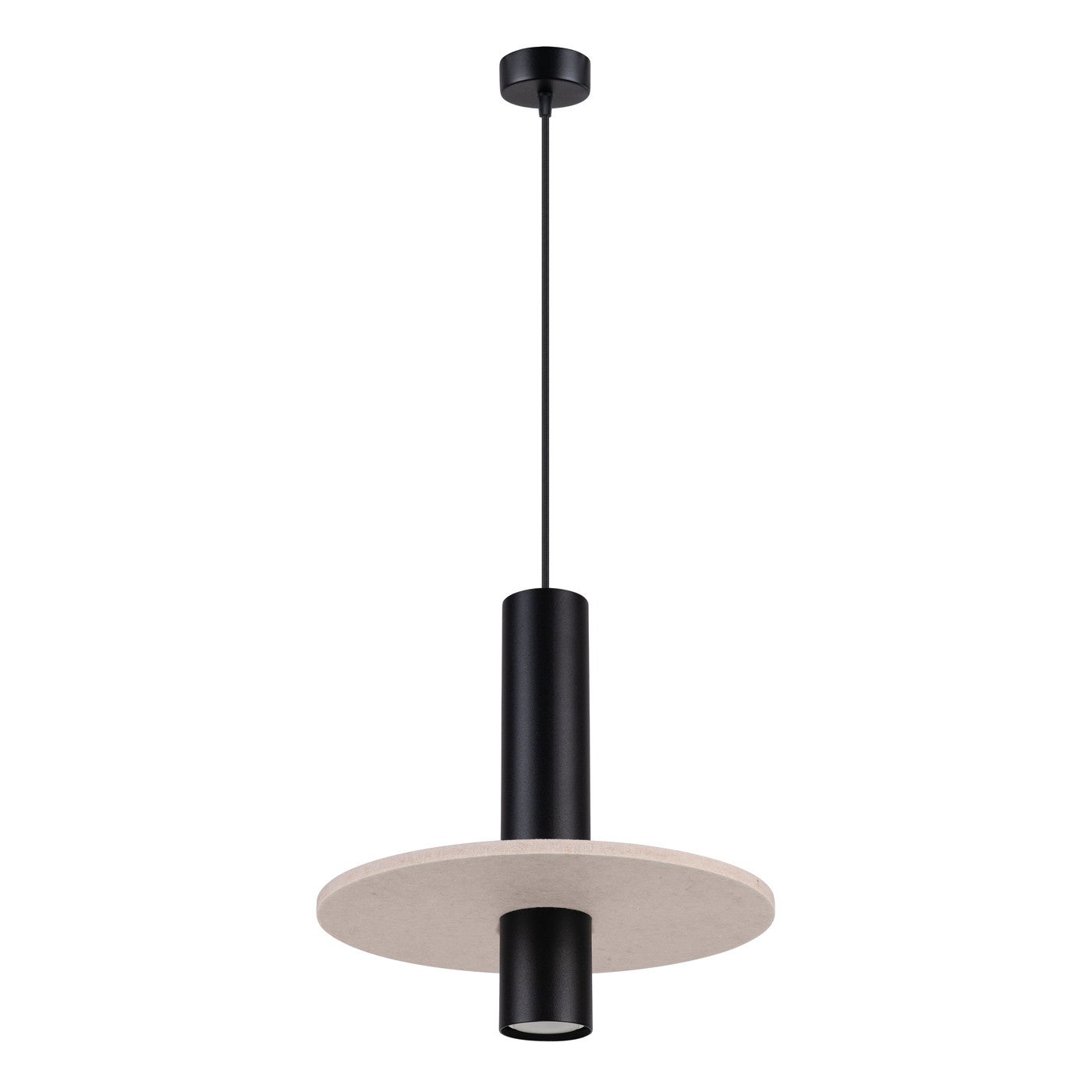 Lampa wisząca Sollux Lighting PELTA 1 czarna/beżowa