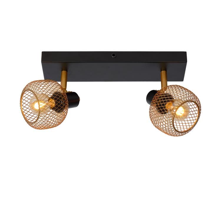 Lampa sufitowa MAREN złoto-odcienie złota-czarna 2xE14x40W metal wym:14x36x17cm IP20 Lucide