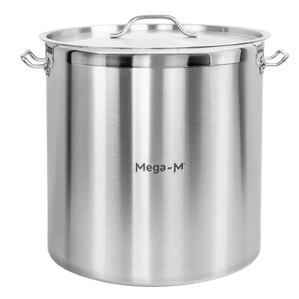 Duży garnek ze stali nierdzewnej z pokrywą Mega-M PRO 71L