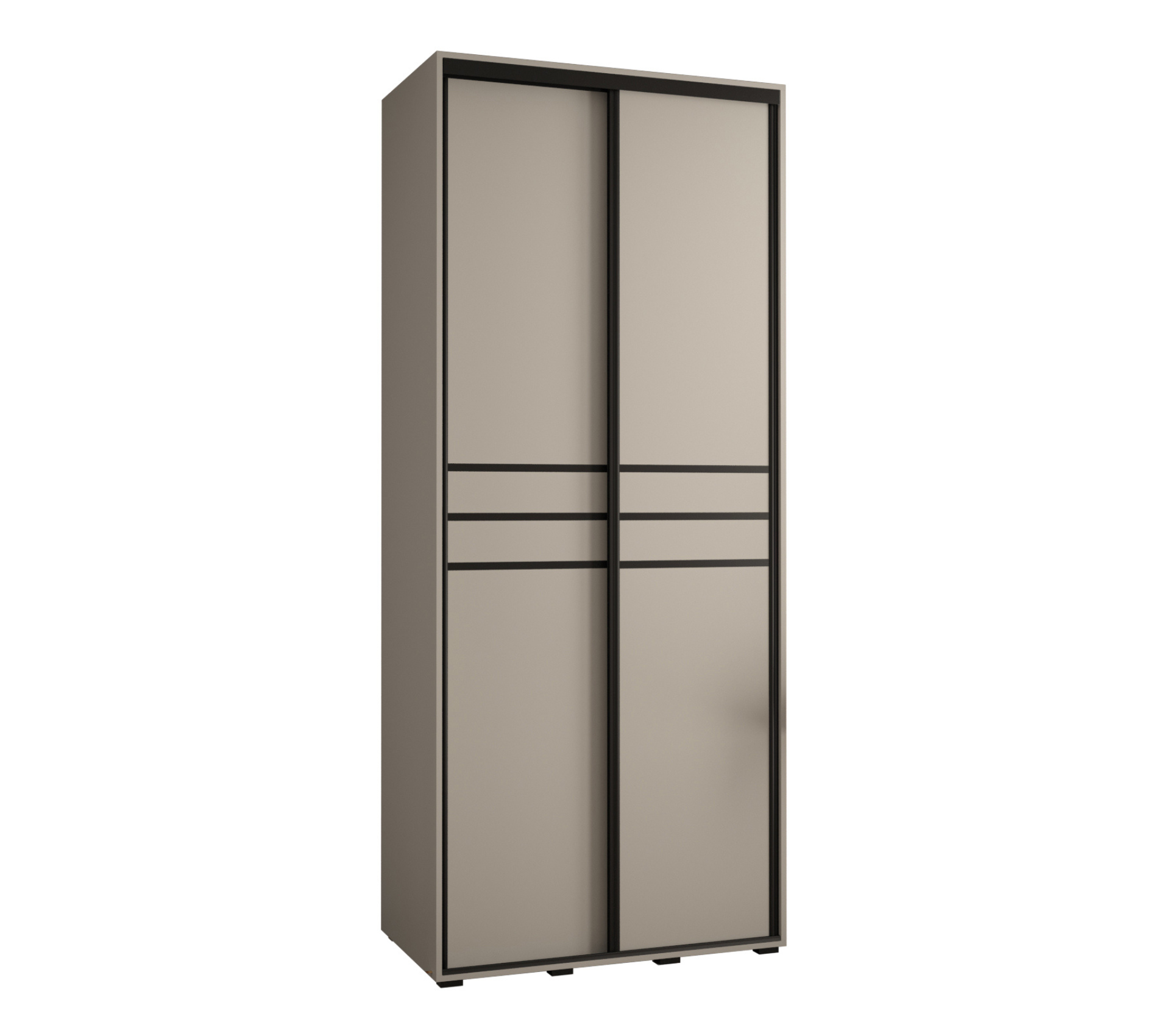 Szafa przesuwna wysoka Dakota 10 120 x 45 x 235,2 cm kaszmir + u. czarny - Abiks Meble