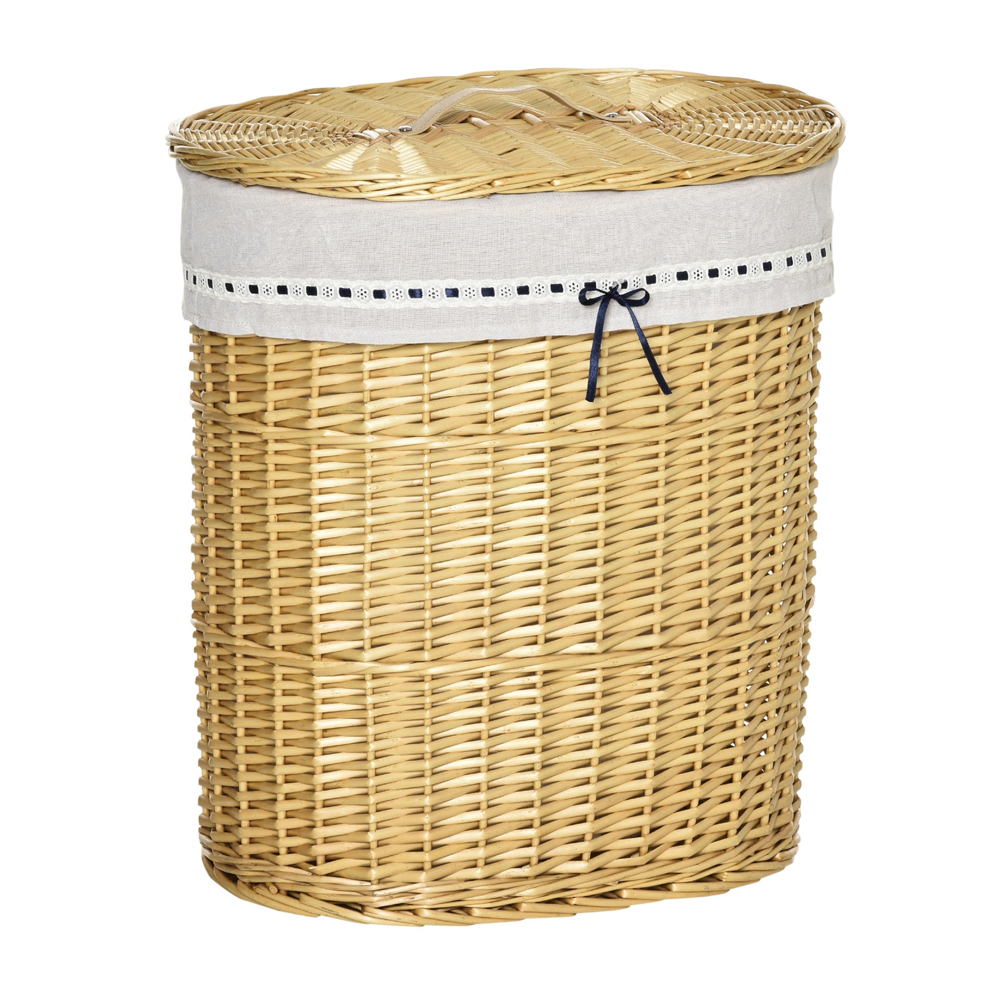 Szafka łazienkowa 51 x 38 x 57 cm, z miejscem do przechowywania, w wykończeniu naturalnego drewna, naturalne drewno oraz rattan