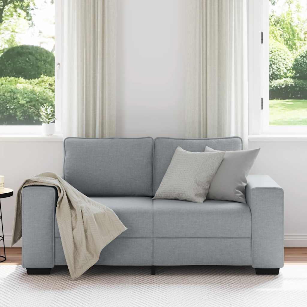 Sofa 2-osobowa Jasnoszara 160x77x82 cm Tkanina