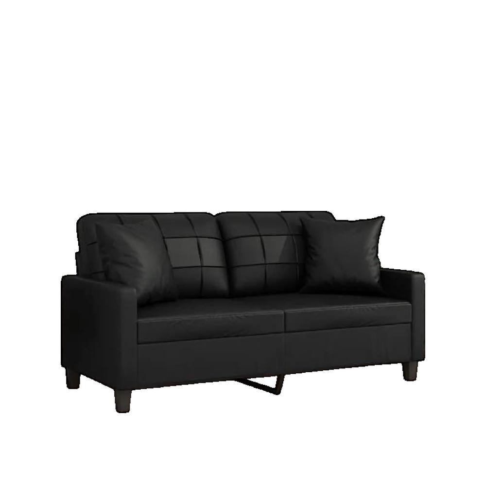Sofa 2-osobowa vidaXL Czarna ekoskóra nowoczesny design