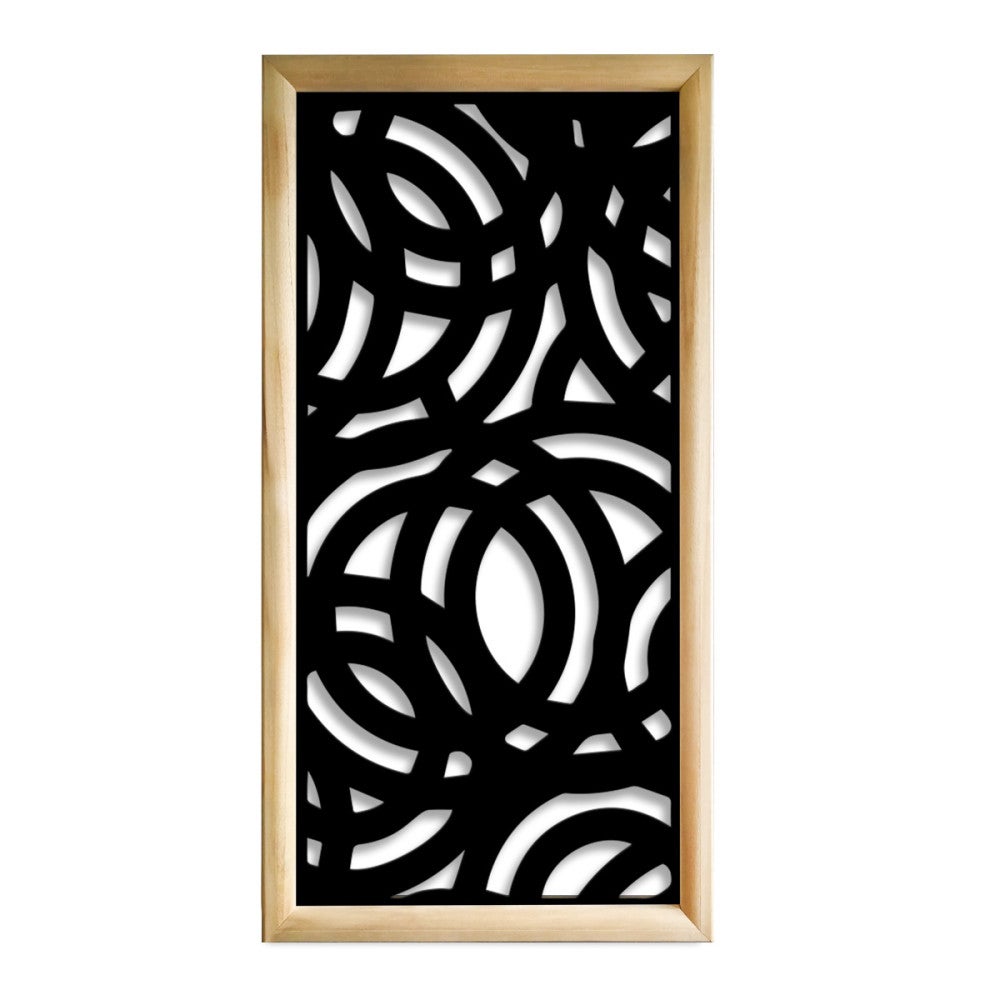 DUŻE KOŁA - Prostokątne moduły dekoracyjne z drewna i PCV - rozmiar 47x94 cm - grubość 47 mm - kolor wewnętrzny CZARNY