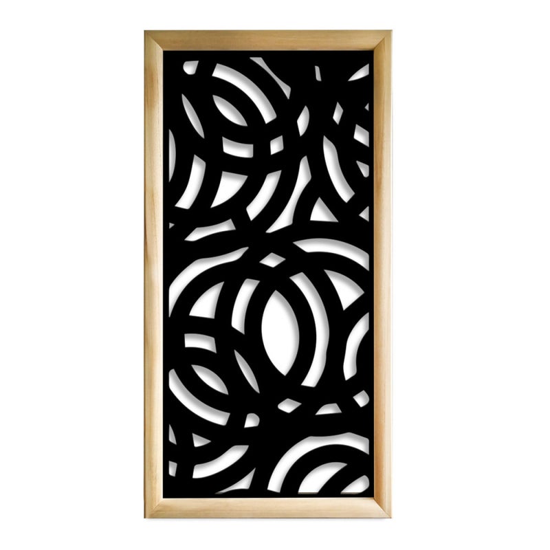 DUŻE KOŁA - Prostokątne moduły dekoracyjne z drewna i PCV - rozmiar 73x148 cm - grubość 64 mm - kolor wewnętrzny CZARNY