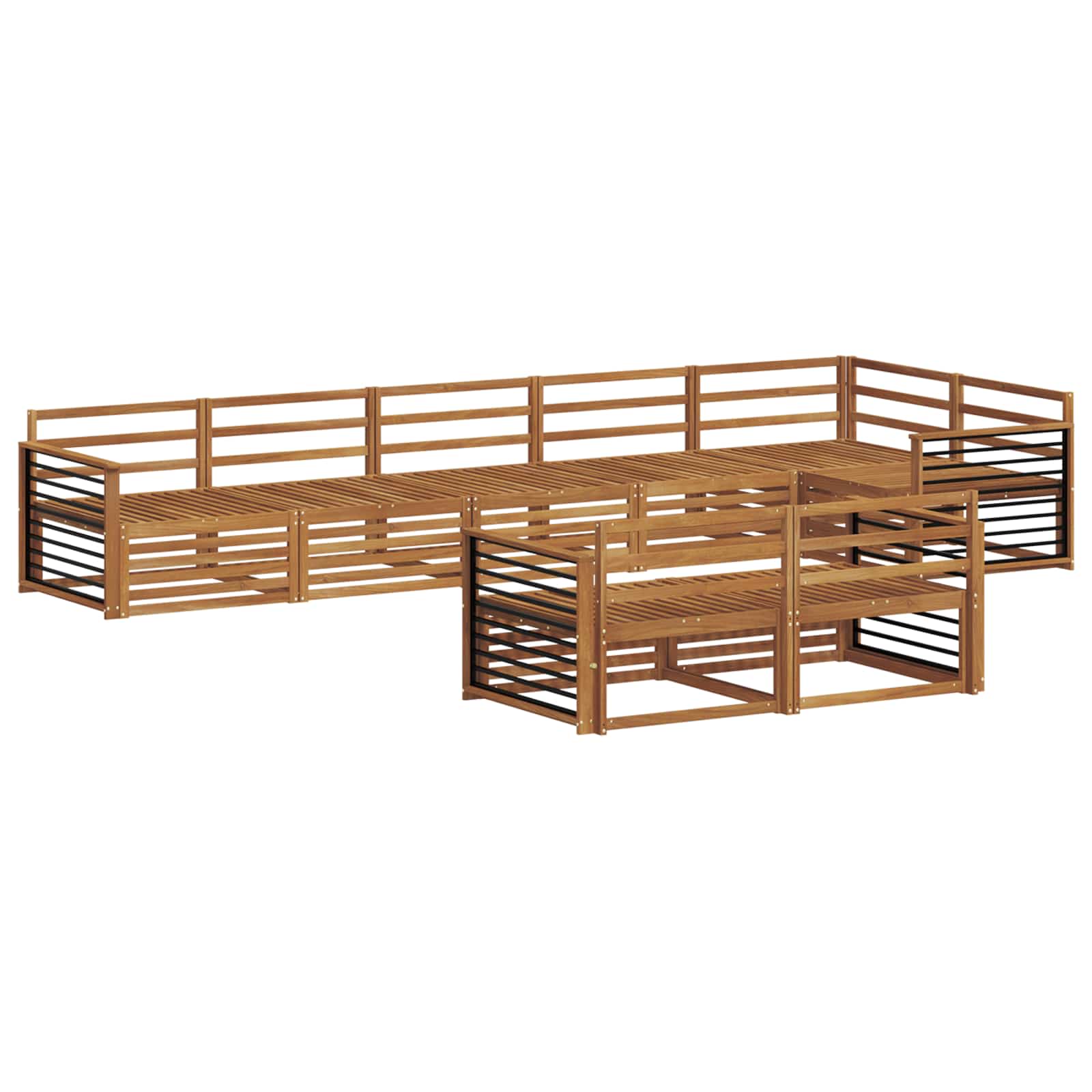 Zestaw sof na zewnątrz 8 pcs Naturalny Lite Drewno Akacji