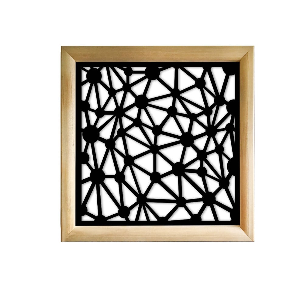 ATOM - Kwadratowe moduły dekoracyjne z drewna i PVC - Rozmiar 48x48 cm - Grubość 47 mm - Kolor wewnętrzny CZARNY