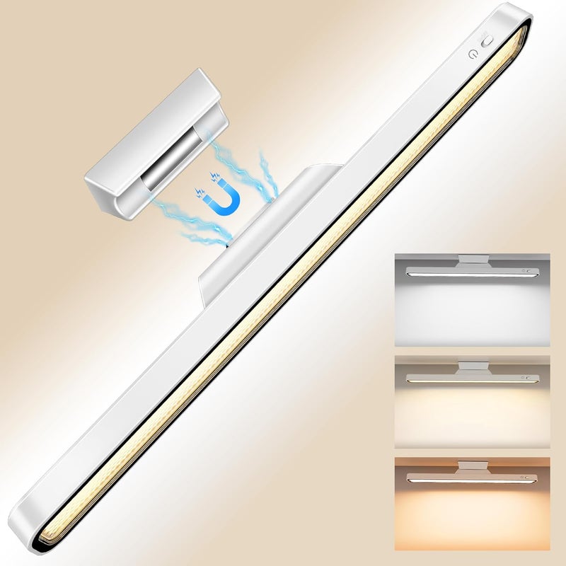 Listwa LED 32 cm Pod Szafkę Kuchenną z Wbudowanym Akumulatorem, Bezprzewodowa, Możliwość Ściemniania, Antyodblaskowa, Zdejmowana do Szafki Biurowej