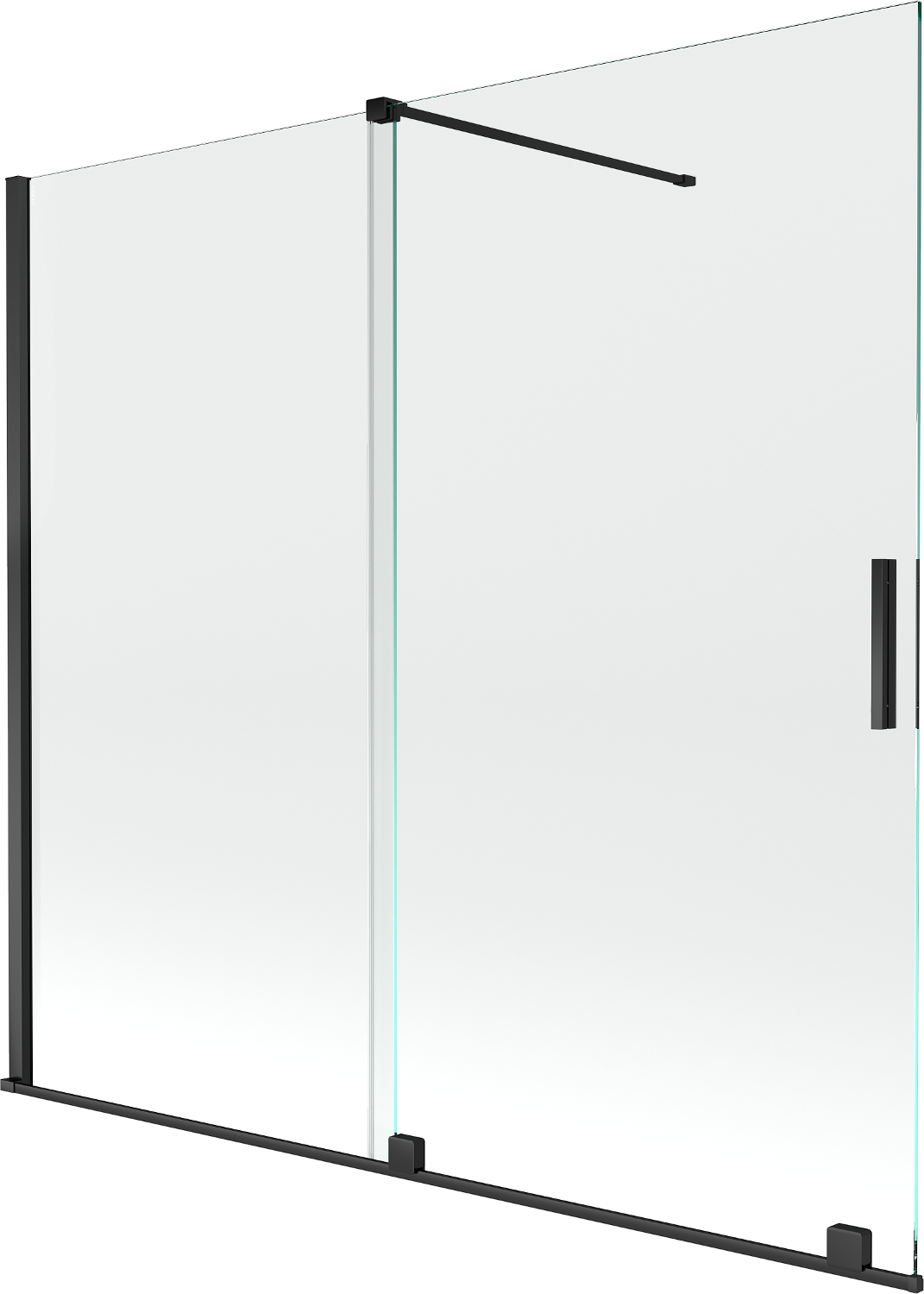 Mexen Velar parawan nawannowy 2-skrzydłowy rozsuwany 170 x 150 cm, transparent, czarny - 896-170-000-01-70