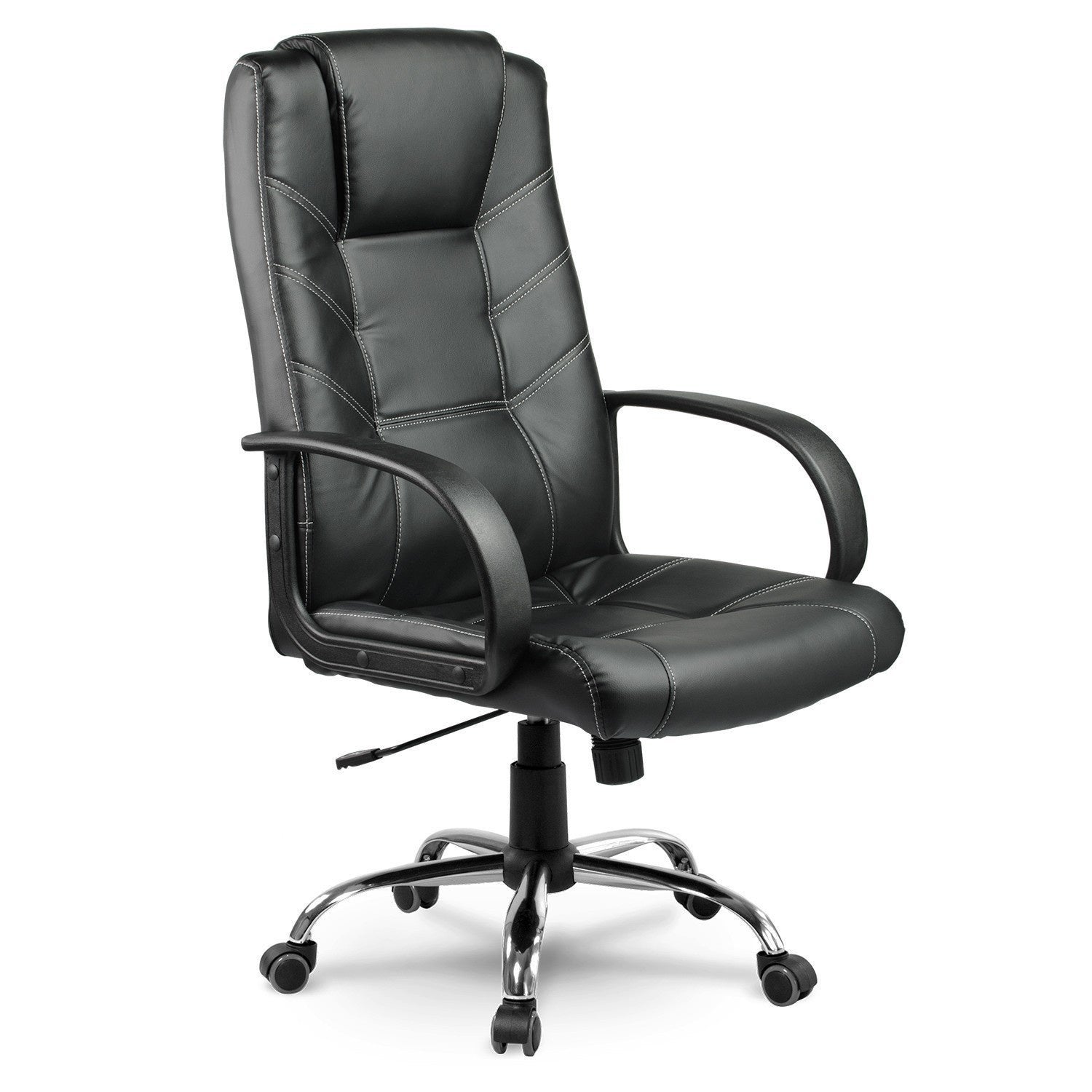 Fotel biurowy ergonomiczny skórzany Sofotel EG-221, czarny
