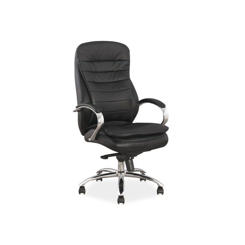 Fotel biurowy Q-154 czarny/skóra naturalna