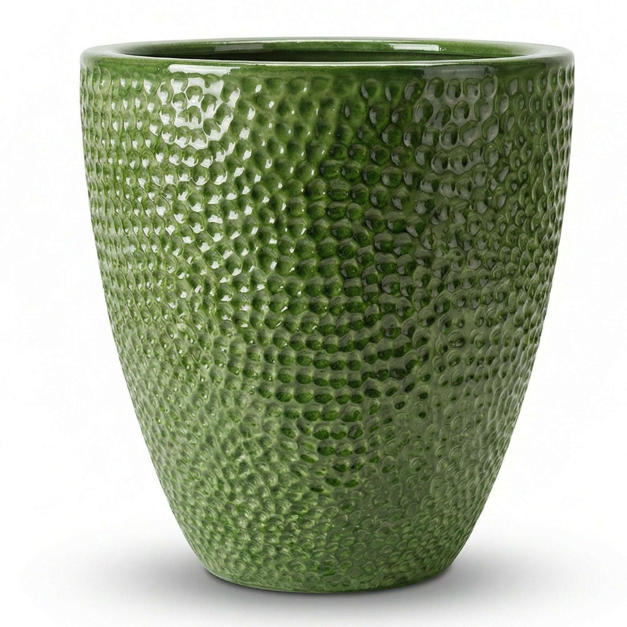 Donica ceramiczna Provencelia CIGALINE Zielony, sred.26 x H28 cm, mrozoodporna, rękodzieło, szkliwiona