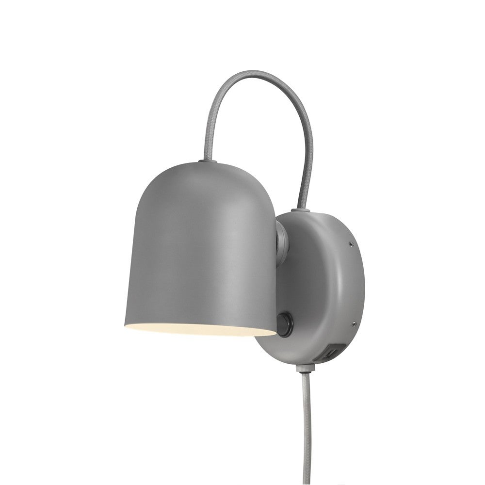 Regulowana lampa ścienna Nordic Grey z włącznikiem i portem USB 1xGU10