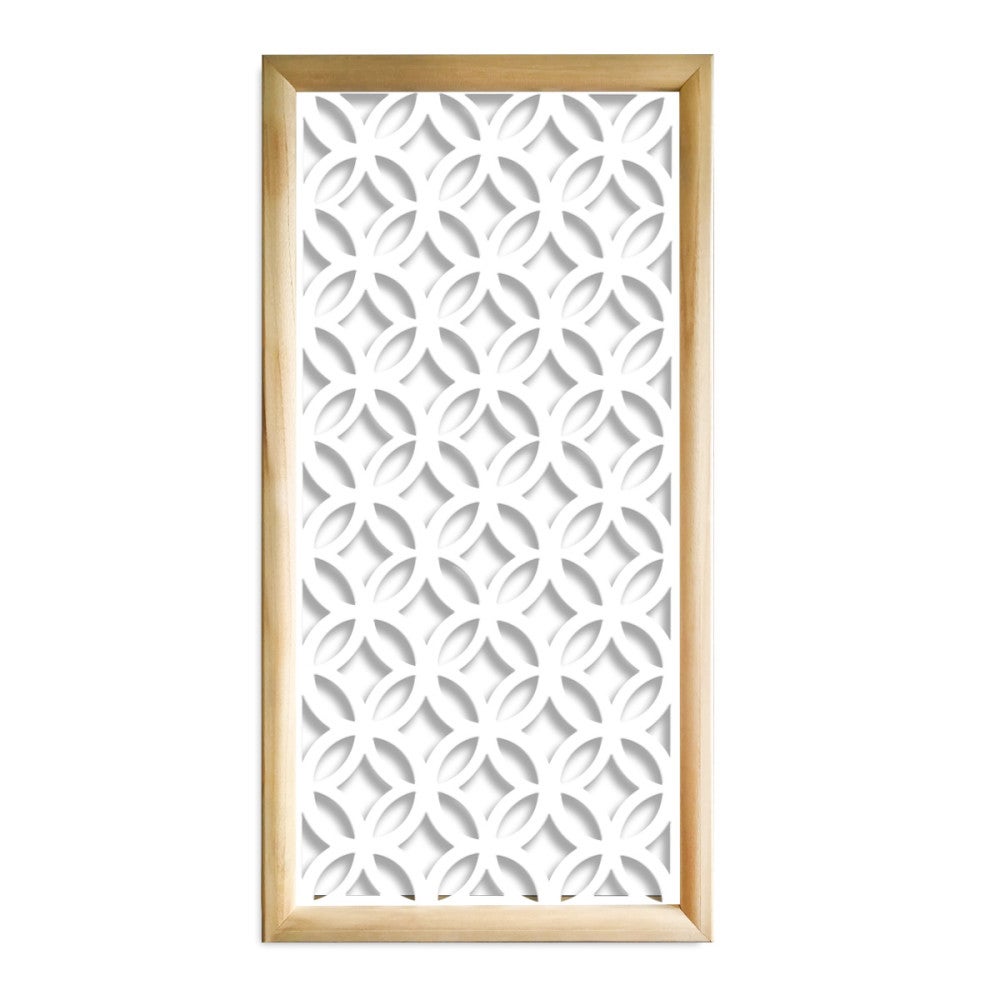 ECLECTIC - Prostokątne moduły dekoracyjne z drewna i PCV - Rozmiar 47x94 cm - Grubość 47 mm - Kolor wewnętrzny BIAŁY