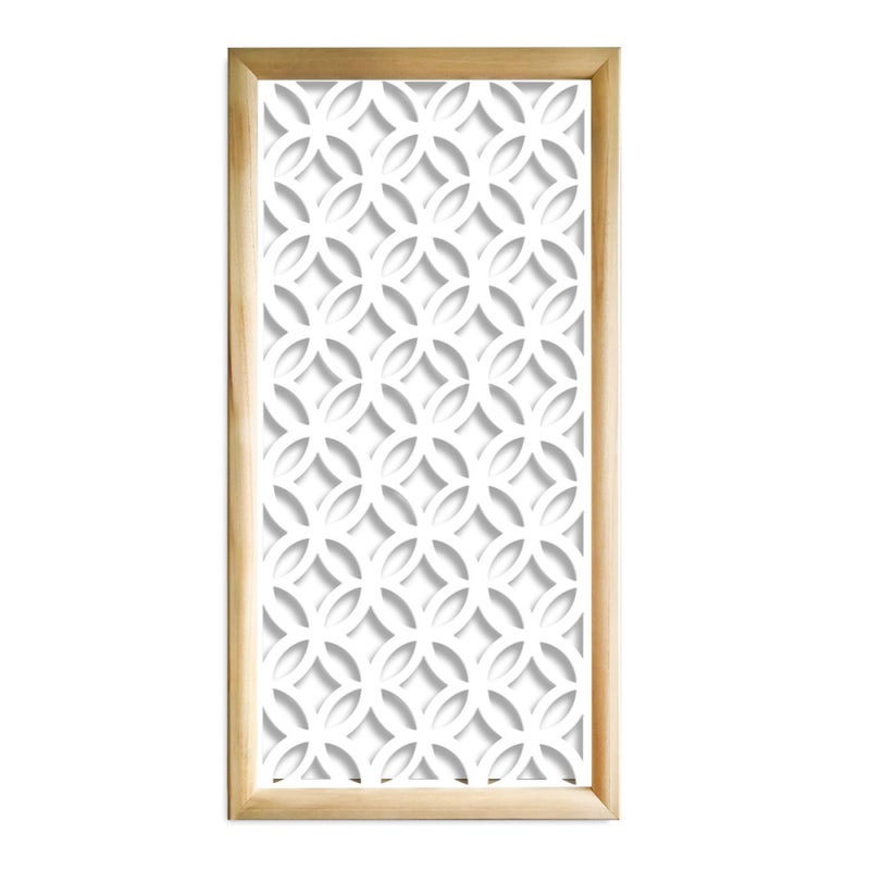 ECLECTIC - Prostokątne moduły dekoracyjne z drewna i PCV - Rozmiar 47x94 cm - Grubość 47 mm - Kolor wewnętrzny BIAŁY