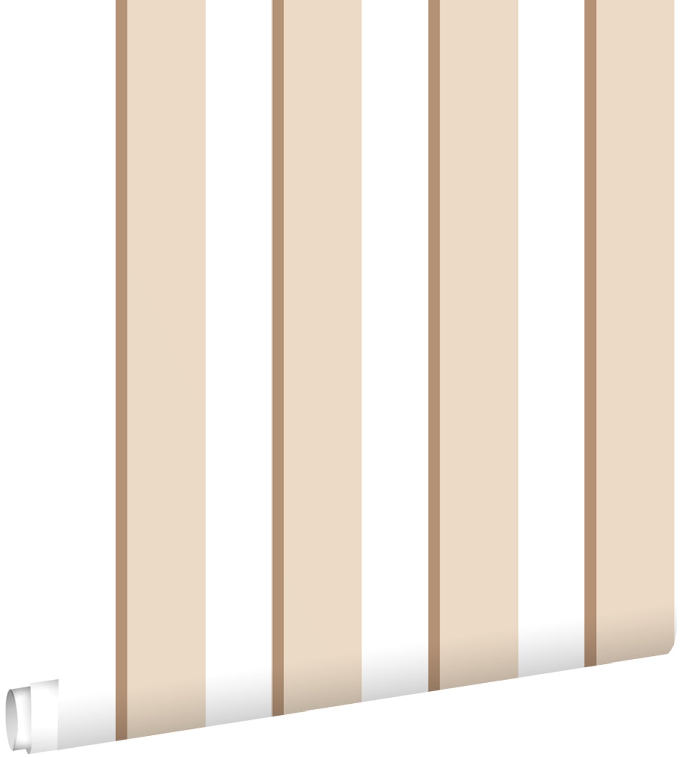 Tapeta paski beżowy i biały - 50 x 900 cm - ESTAHOME