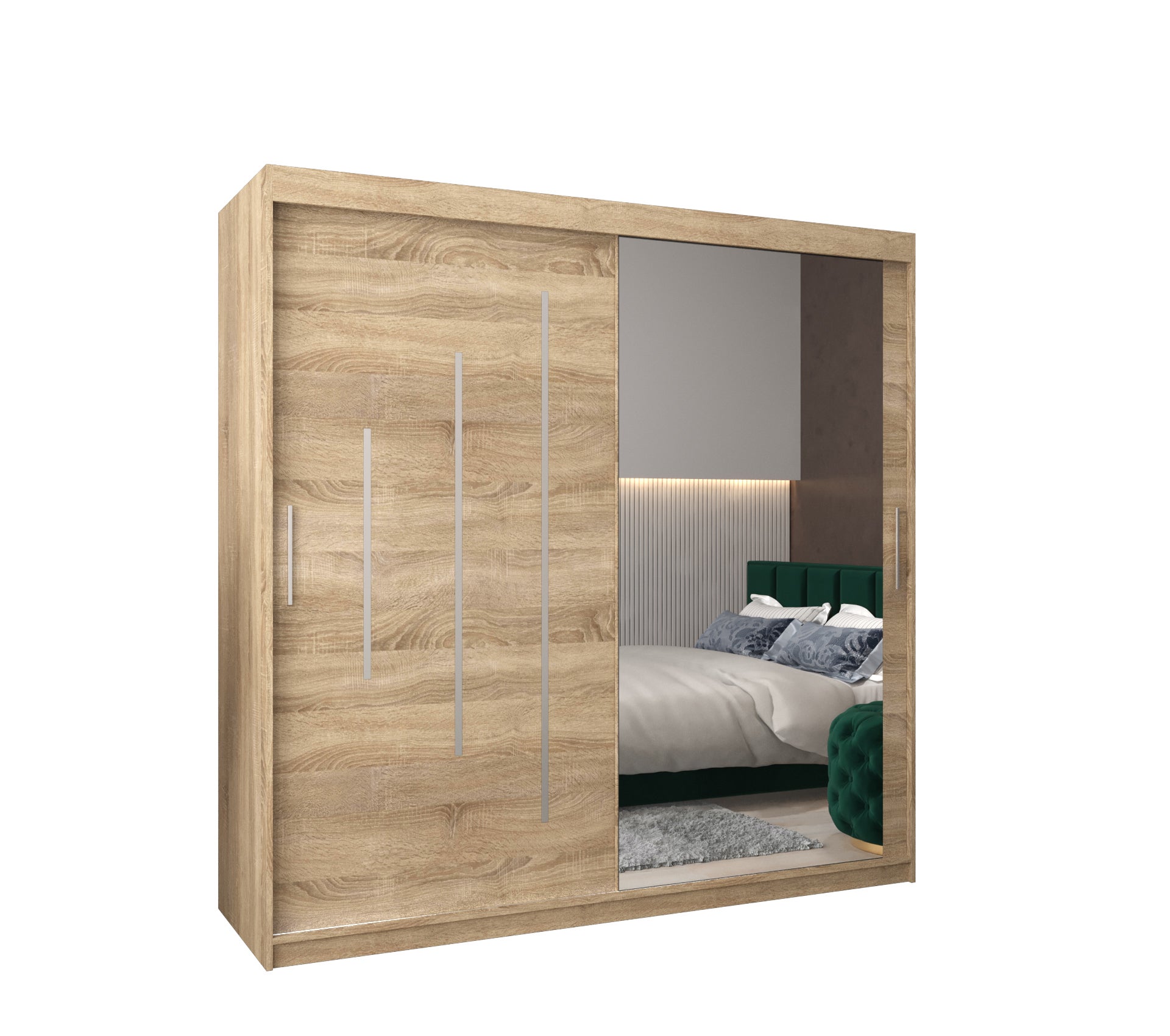 Szafa przesuwna garderoba York 2 200 x 62 x 200 cm Sonoma - Abiks Meble