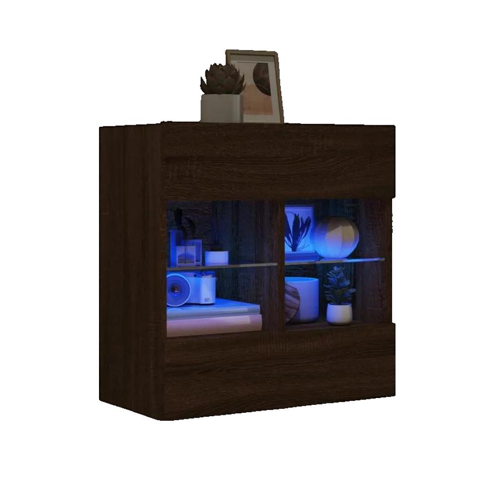 Wisząca szafka RTV vidaXL z podświetleniem LED RGB i miejscem do przechowywania 58,5x30x60,5 cm