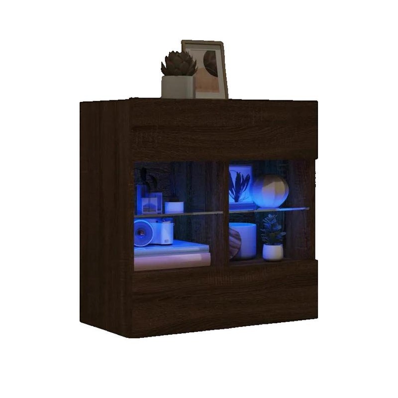 Wisząca szafka RTV vidaXL z podświetleniem LED RGB i miejscem do przechowywania 58,5x30x60,5 cm