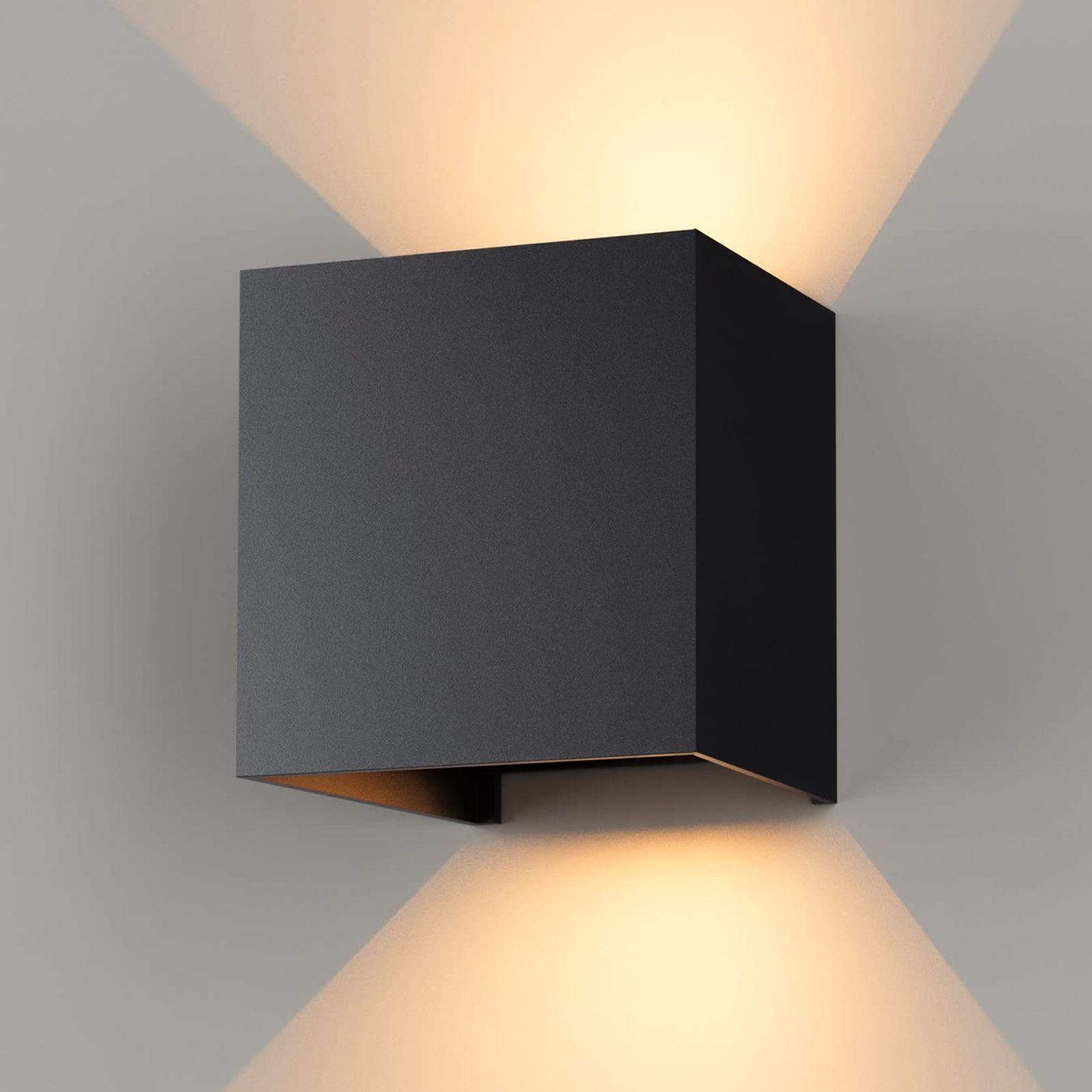 opakowanie lamp ściennych do wnętrz - nowoczesne aluminiowe lampy ścienne LED - przewodowe światło ścienne (góra i dół) - ciepła biel