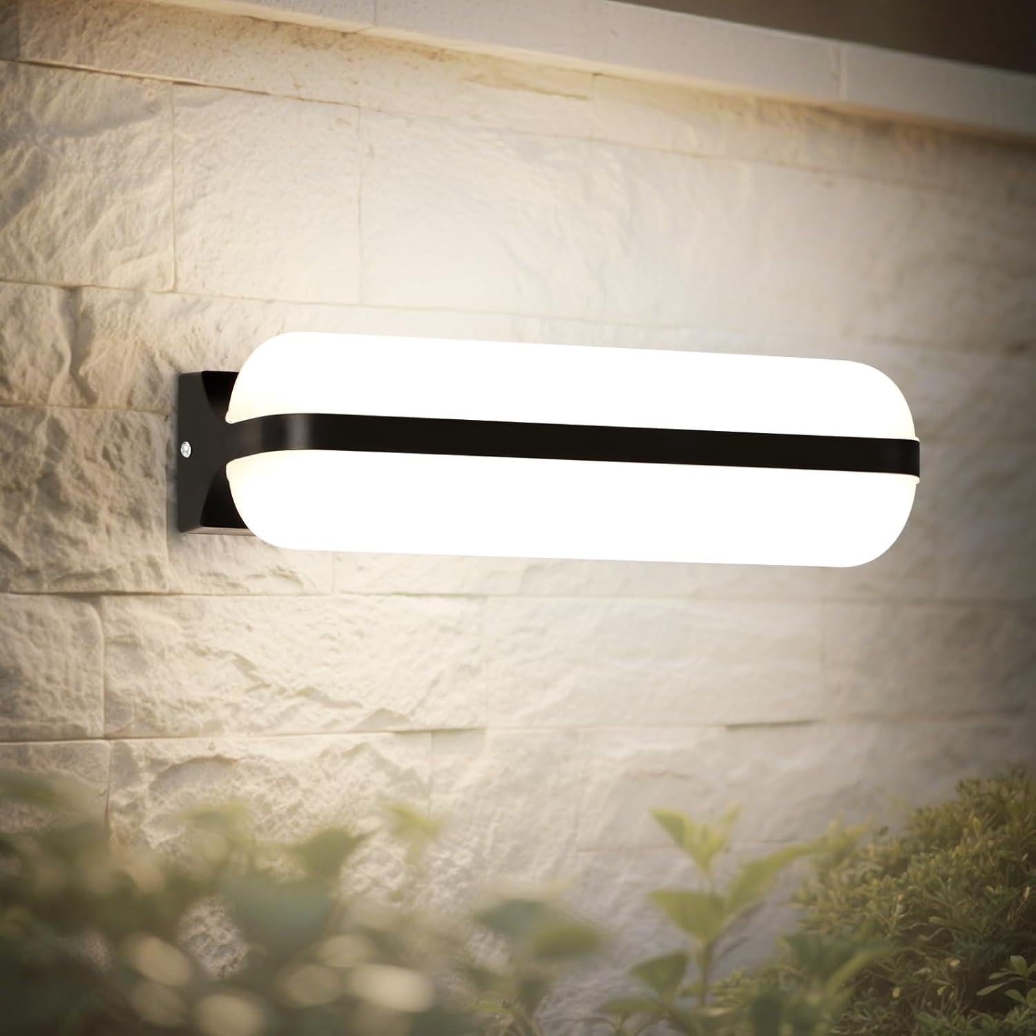 Kinkiet LED 24 W, 2000 lm, do użytku wewnątrz i na zewnątrz, oświetlenie w górę i w dół, 3000 K, IP65, wodoodporny