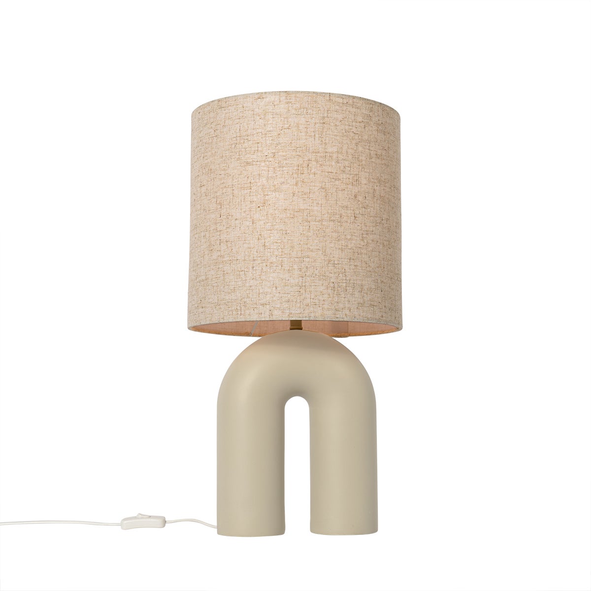 Qazqa designerski lampa stołowa z kloszem - Lotti - beżowy, max. 40w, e27, 59cm, IP20 oświetlenie wewnętrzne