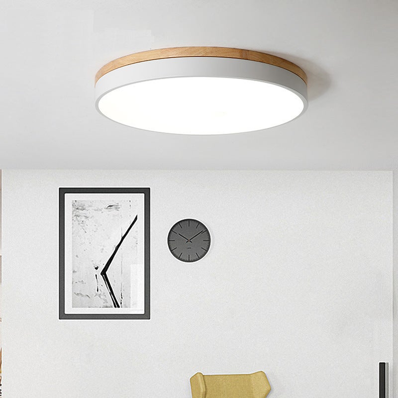 Lampa sufitowa LED Nowoczesna Okrągła Lampa Sufitowa z Drewna W Światło Białe K do Salonu Sypialni Kuchni Korytarza Jadalni cm Biała