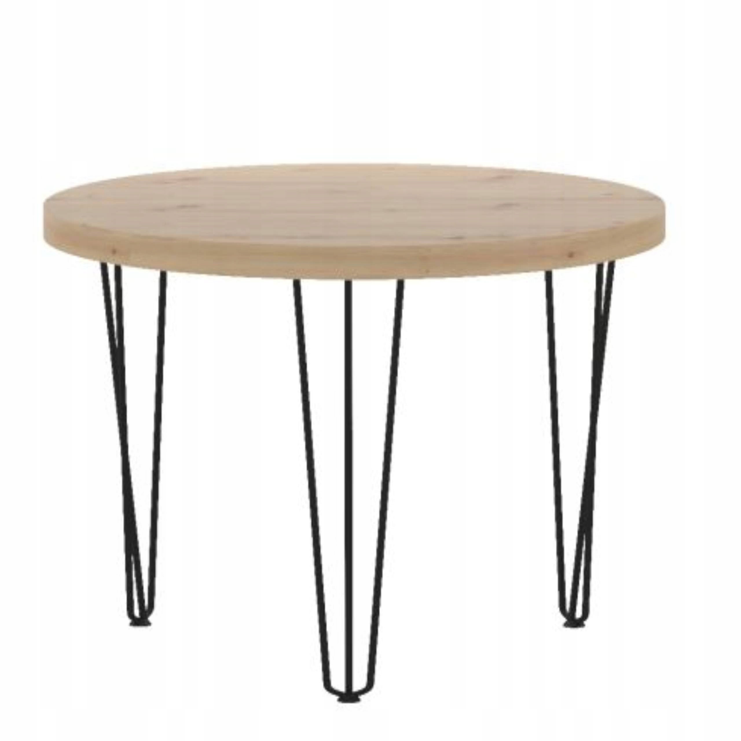 Stolik kawowy okrągły loftowy do salonu 80 x 80 cm kolor dąb artisan FURNITEX B80