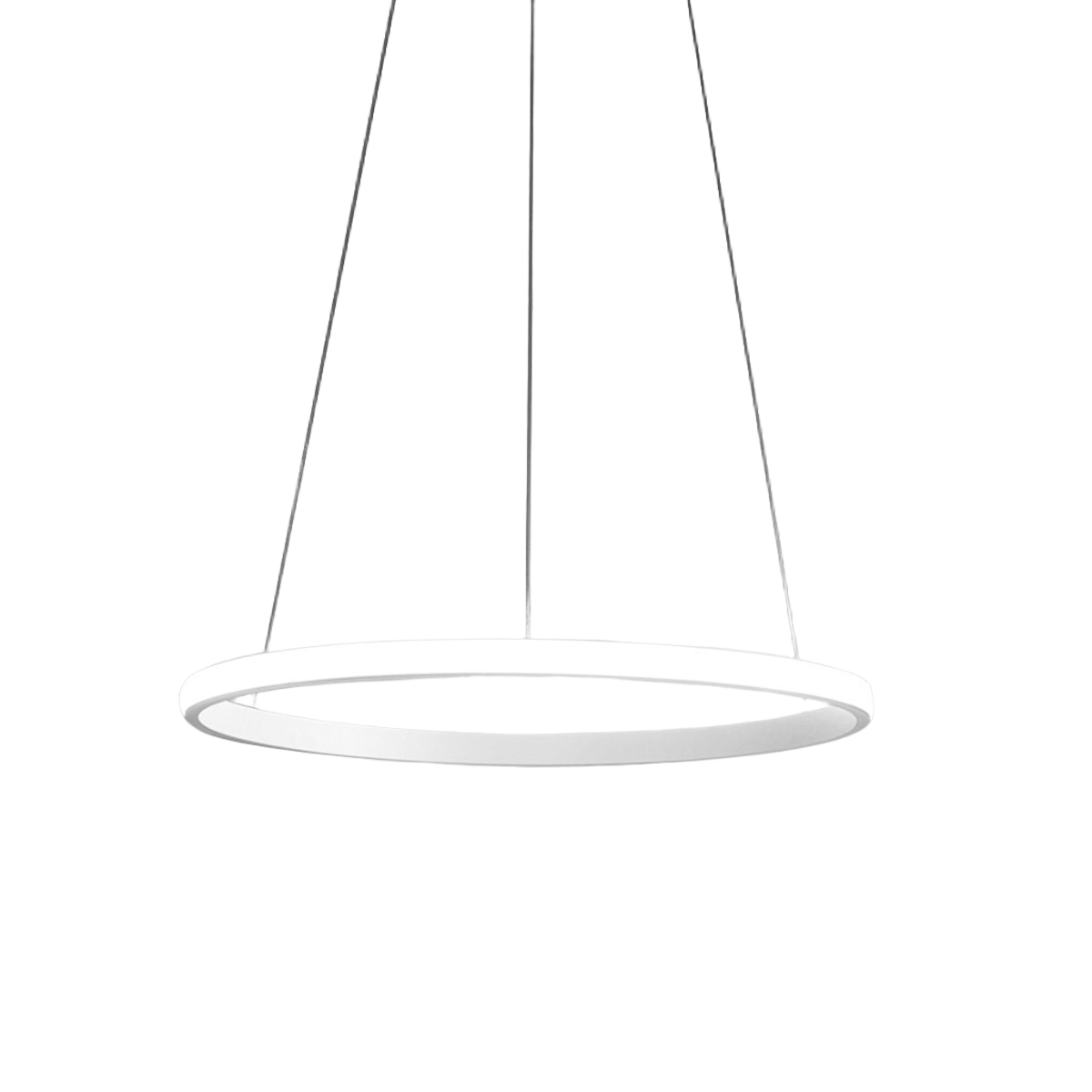 Iole S1 LED 28W lampa wisząca z możliwością ściemniania - nowoczesny żyrandol pierścieniowy w kolorze satynowej bieli, ciepłe światło 3000K, IP20