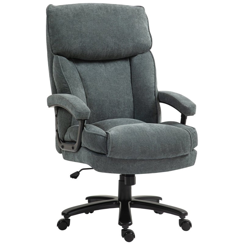 Ergonomiczne krzesło biurowe obrotowe 68,5 x 79 x 125 cm, z obrotem 360°, szary, tworzywo sztuczne, poliester oraz tkanina