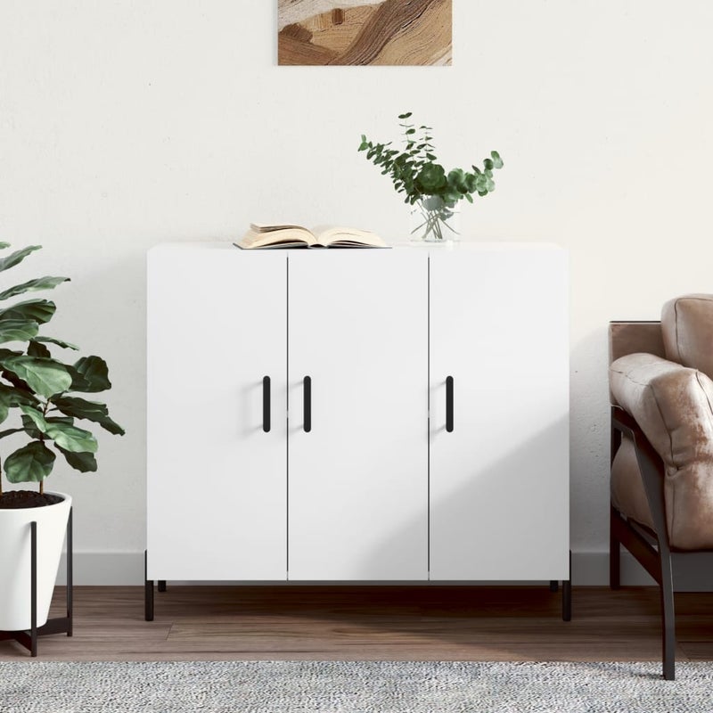 vidaXL Szafka, biała, 90x34x80 cm, materiał drewnopochodny