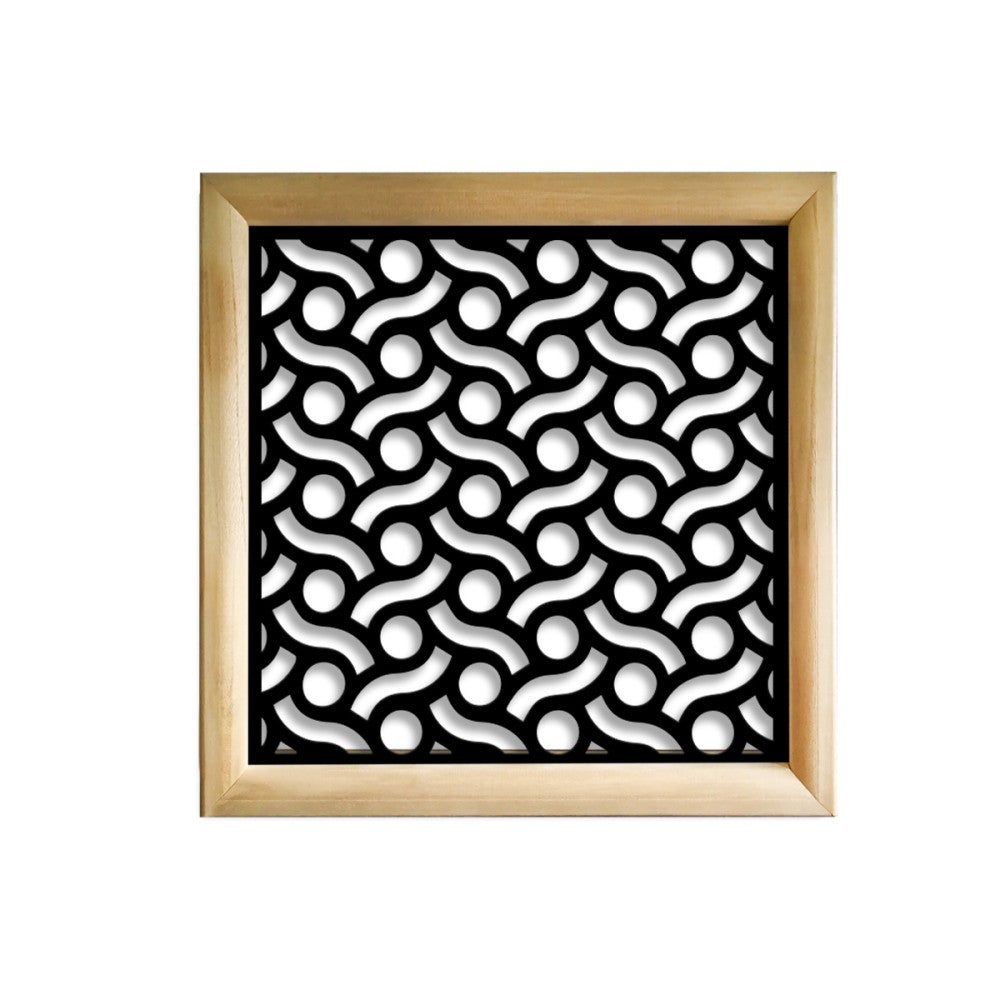 BODIES - Kwadratowe moduły dekoracyjne z drewna i PVC - Rozmiar 48x48 cm - Grubość 47 mm - Kolor wewnętrzny CZARNY
