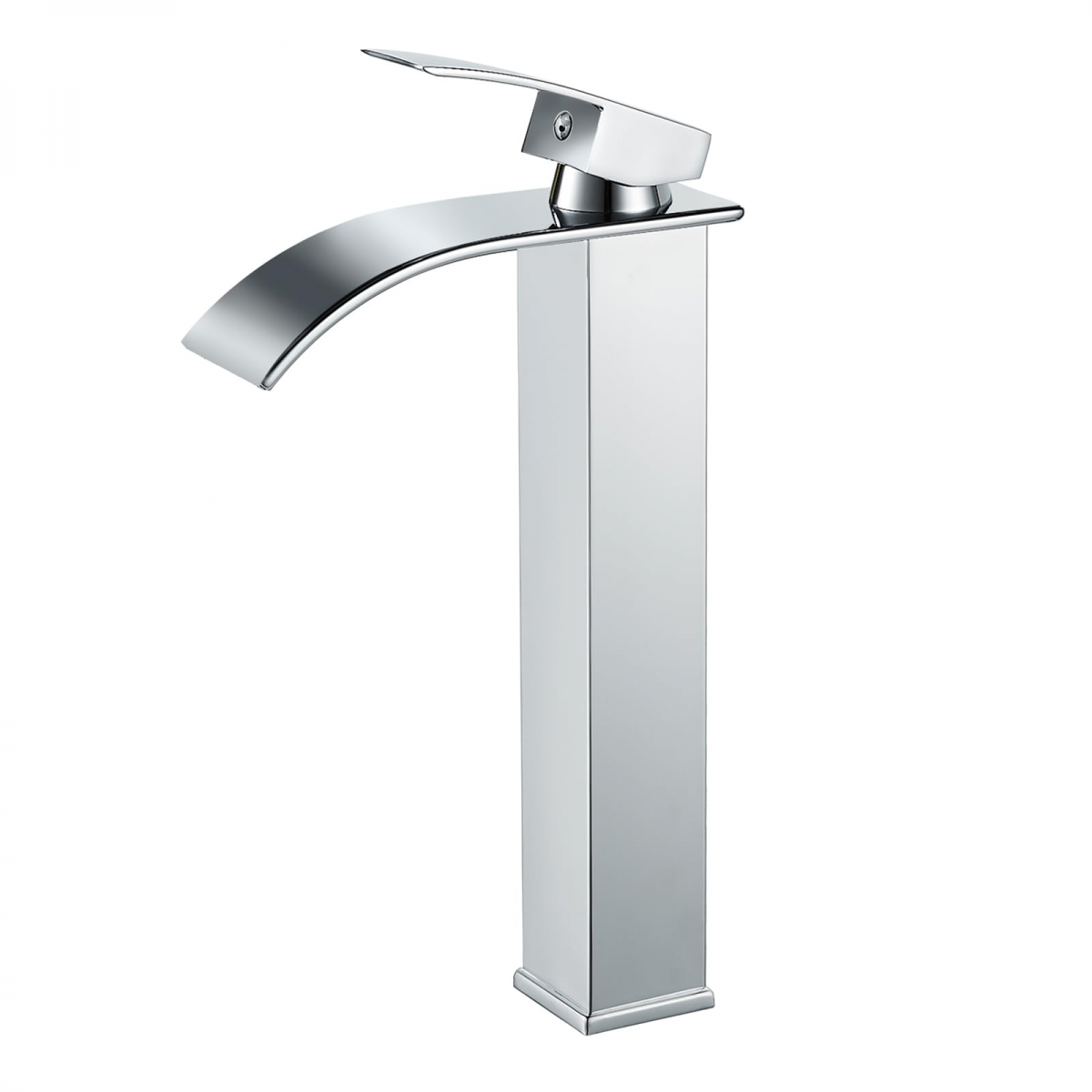 Wysoka bateria umywalkowa typu wodospad, wysoka bateria umywalkowa z wylewką o wysokości 232 mm, nowoczesna bateria łazienkowa