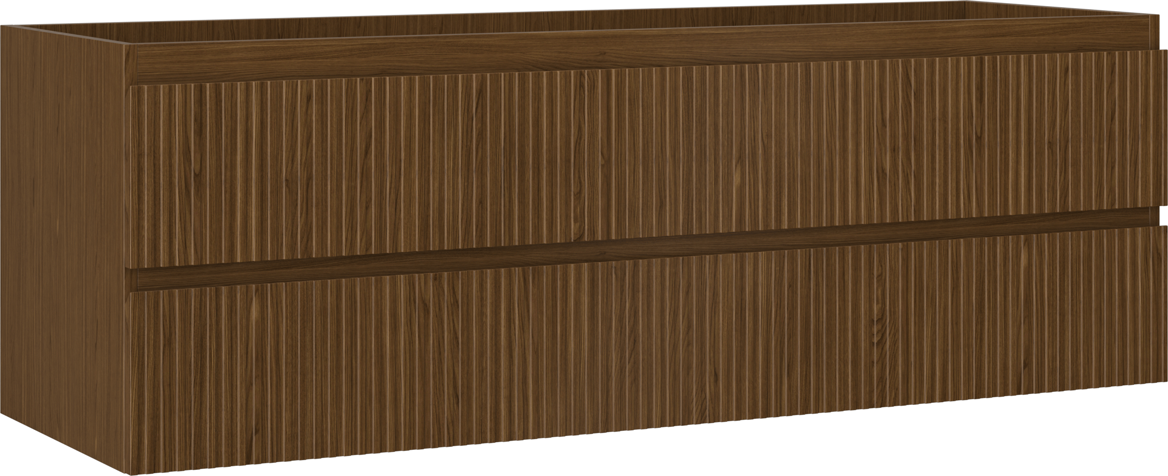 Mexen Rivel szafka łazienkowa podumywalkowa 140 cm, 2 szuflady, ryflowana , orzech - 91A20-14047-2-BFF86