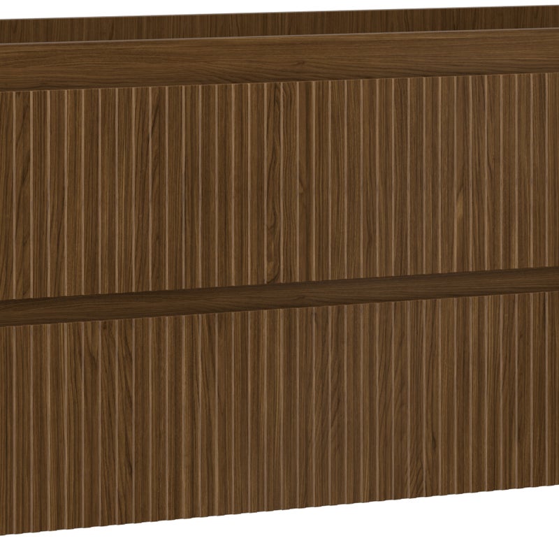 Mexen Rivel szafka łazienkowa podumywalkowa 140 cm, 2 szuflady, ryflowana , orzech - 91A20-14047-2-BFF86