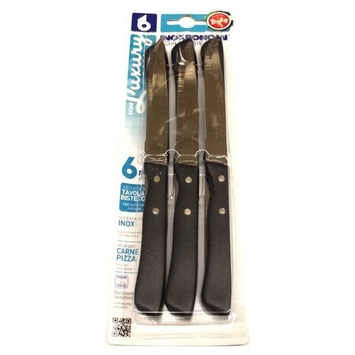 Zestaw 6 noży do pizzy ze stali nierdzewnej Bonomi, model 38006, czarny, do kuchni