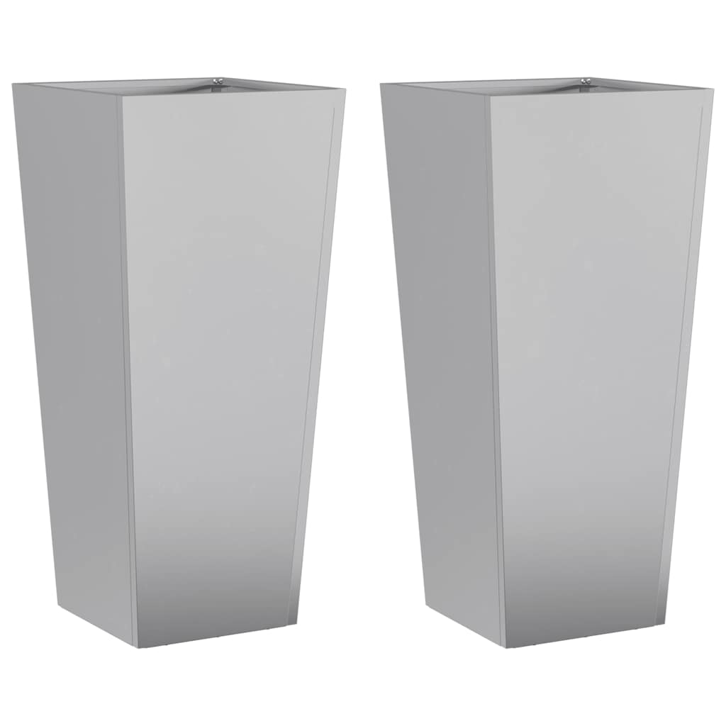 2x Donica Ogrodowa Metalowa ze Stali Ocynkowanej z Dnem na Taras