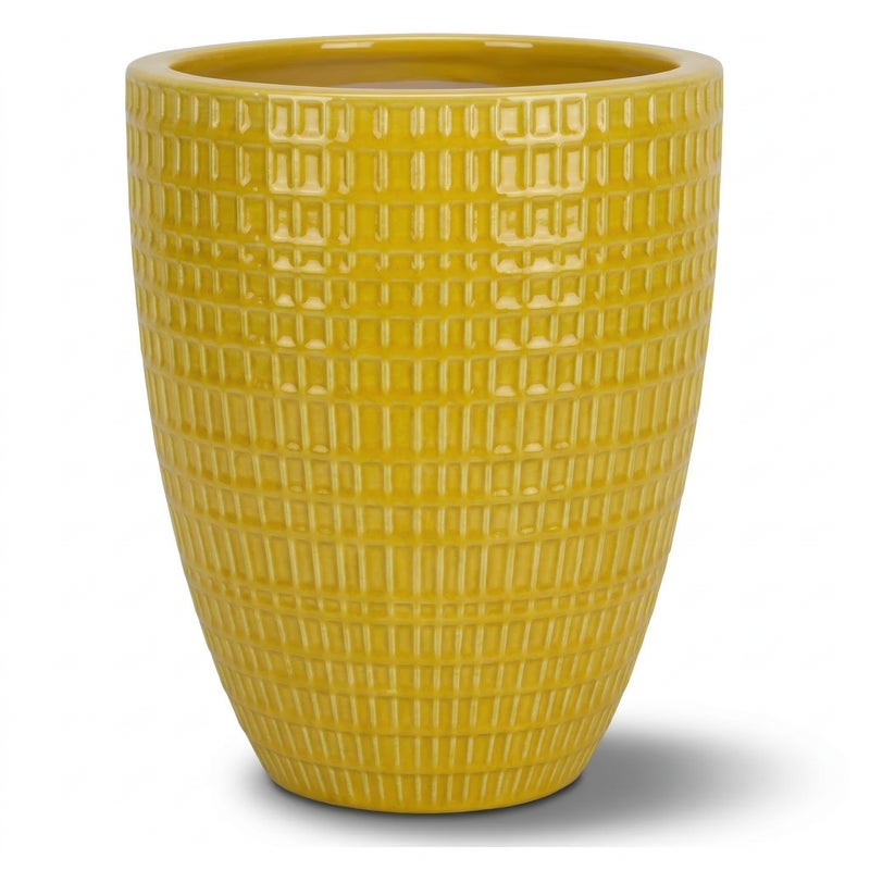 Donica ceramiczna Provencelia VERNE Żółty, sred.41 x H55 cm, mrozoodporna, rękodzieło, szkliwiona