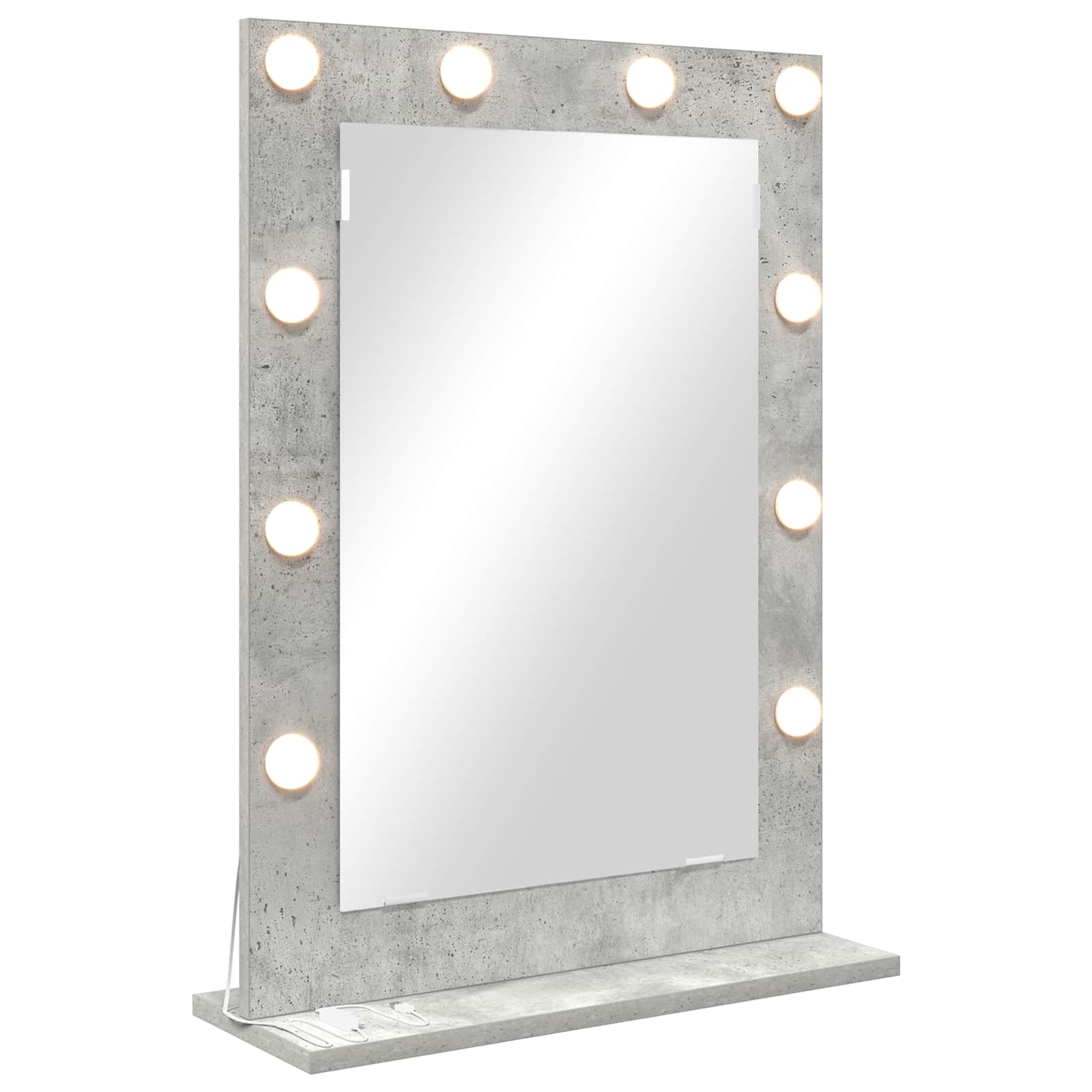 Lustro do Toaletki Prostokątne z Oświetleniem LED z Ramą 70x50 cm Szare